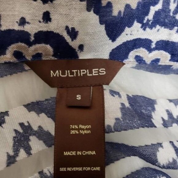 Multiples blue floral open front cardigan size Small - Picture 2 of 8